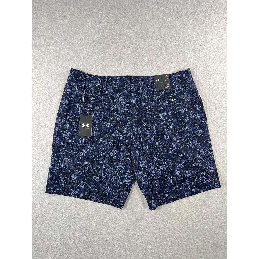 Under Armour Drive Printed Golf Short Mens 42 Blue US Storm 10